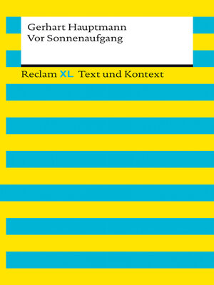 cover image of Vor Sonnenaufgang. Soziales Drama. Textausgabe mit Kommentar und Materialien